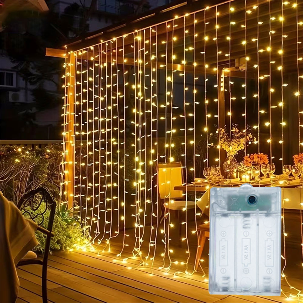 Fairy Light Curtain - 3/6m Curtain LED String Lights Battery