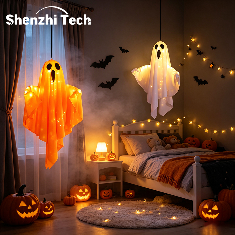 Lighting Decor Bedroom - Halloween Hanging Light Up Ghost Lamp,