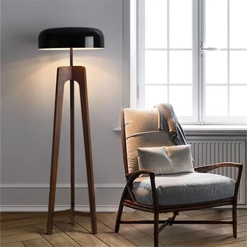 Floor Lamp Tripod - Classical Wood Foyer Floor Lamp E27