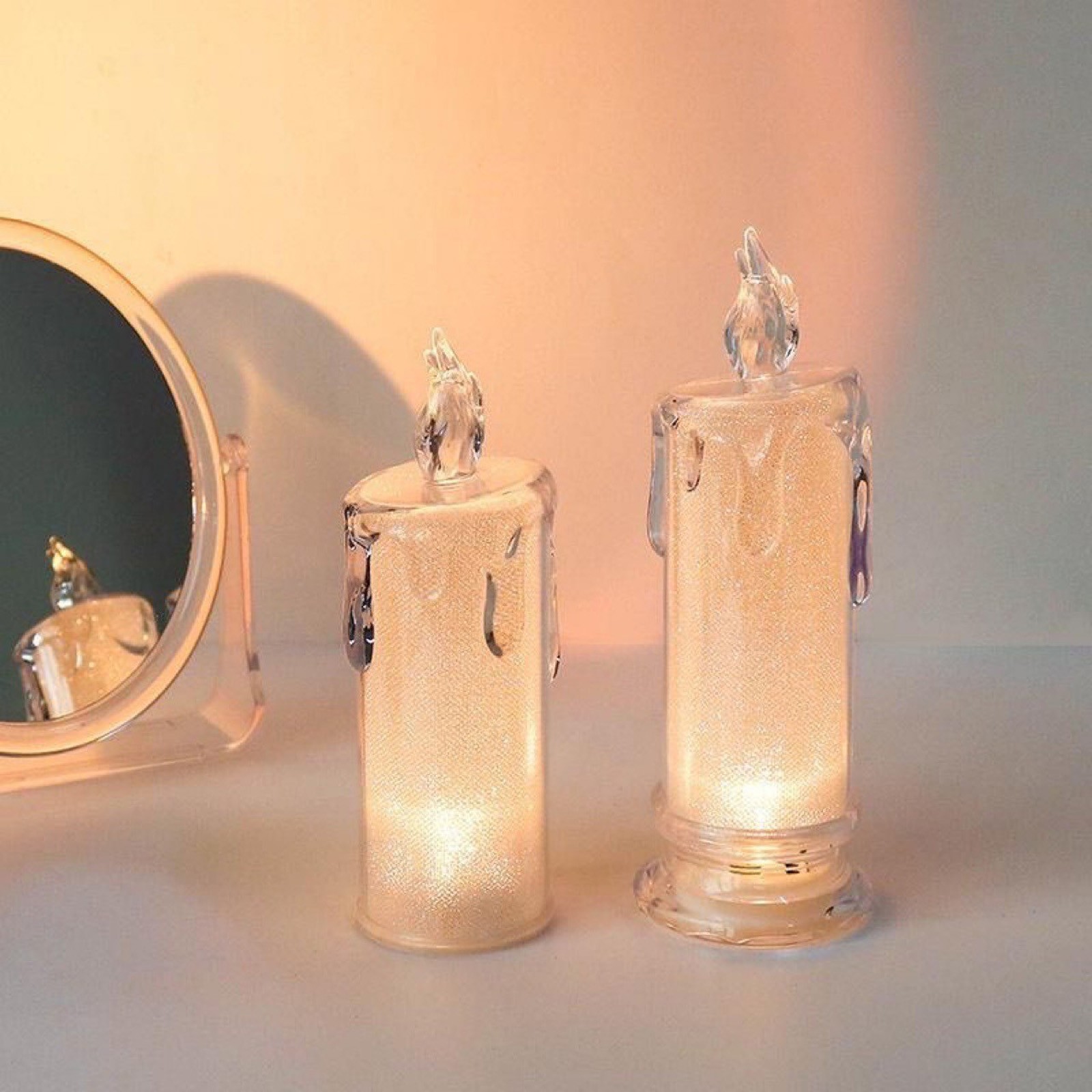 Lighting Decoration Wedding - Glitter Led Candle Trending Flameless Taper