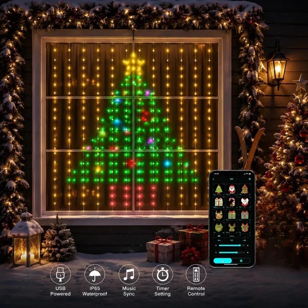 Christmas Light String LED Cur - огляд і ціна Fairy Light Curtain