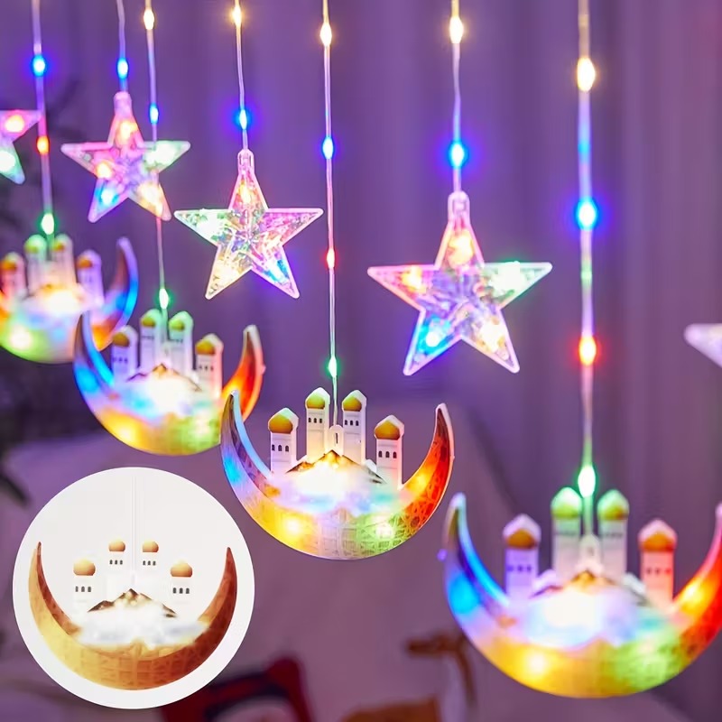 LED Moon and Star Window Curta - огляд і ціна Fairy Light Curtain