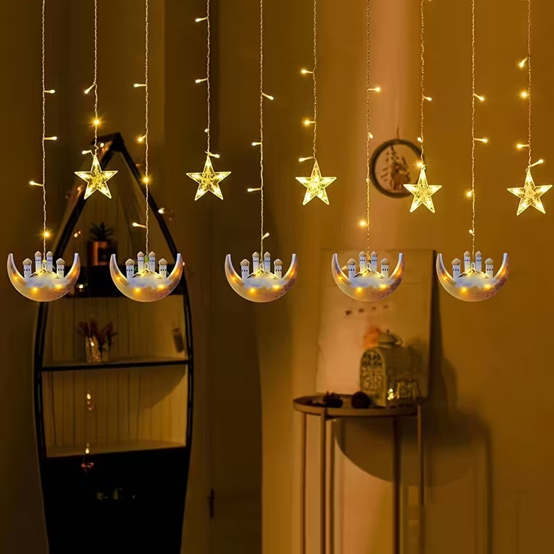 LED Moon and Star Window Curta - огляд і ціна Fairy Light Curtain
