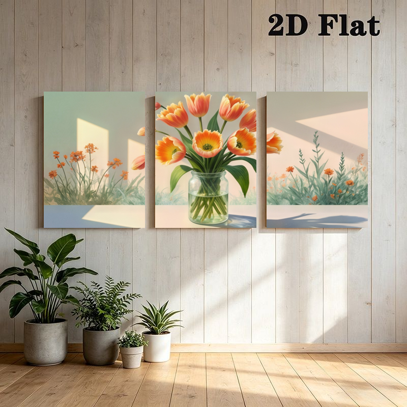 2D Flat, 2D Flat, 3pcs Modern  - огляд і ціна Lighting Effect Home Decor