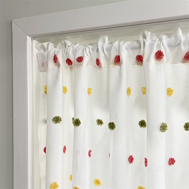 1pc Cream Thin Textured Dot Po - огляд і ціна Fairy Light Curtain