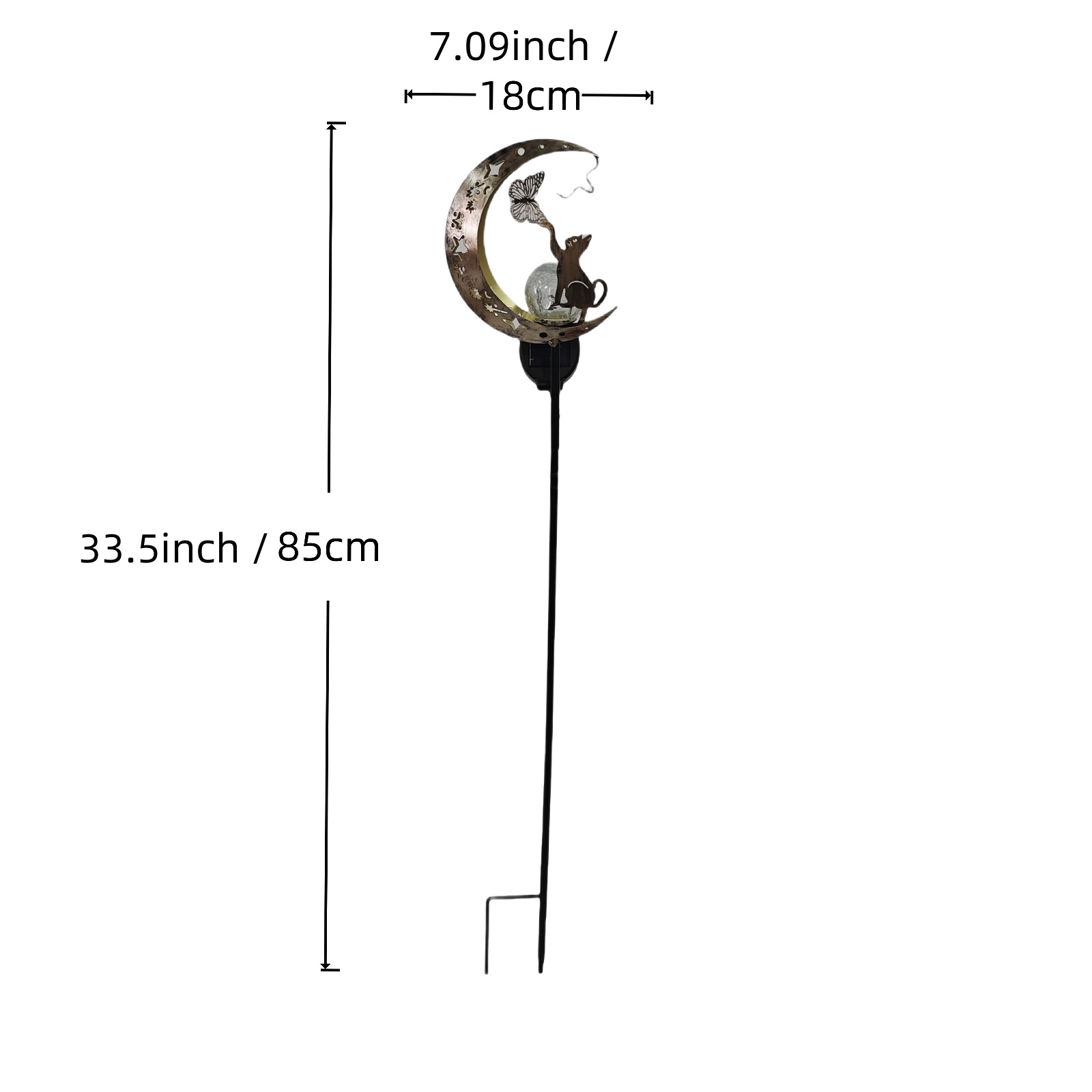1 PC Cat Moon Solar Light Iron - огляд і ціна Elements Lighting Decor